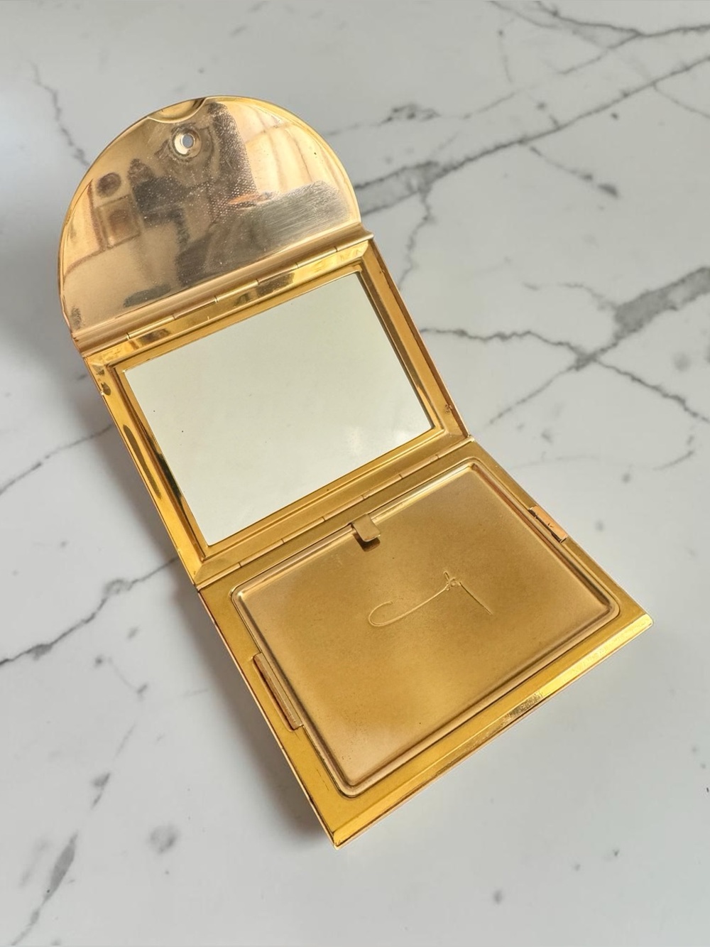 Vintage Coty Pressed Powder Gold Makeup Mirror Compact